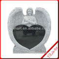 Natural white marble stone angel cemetery statues with wings YL-R492